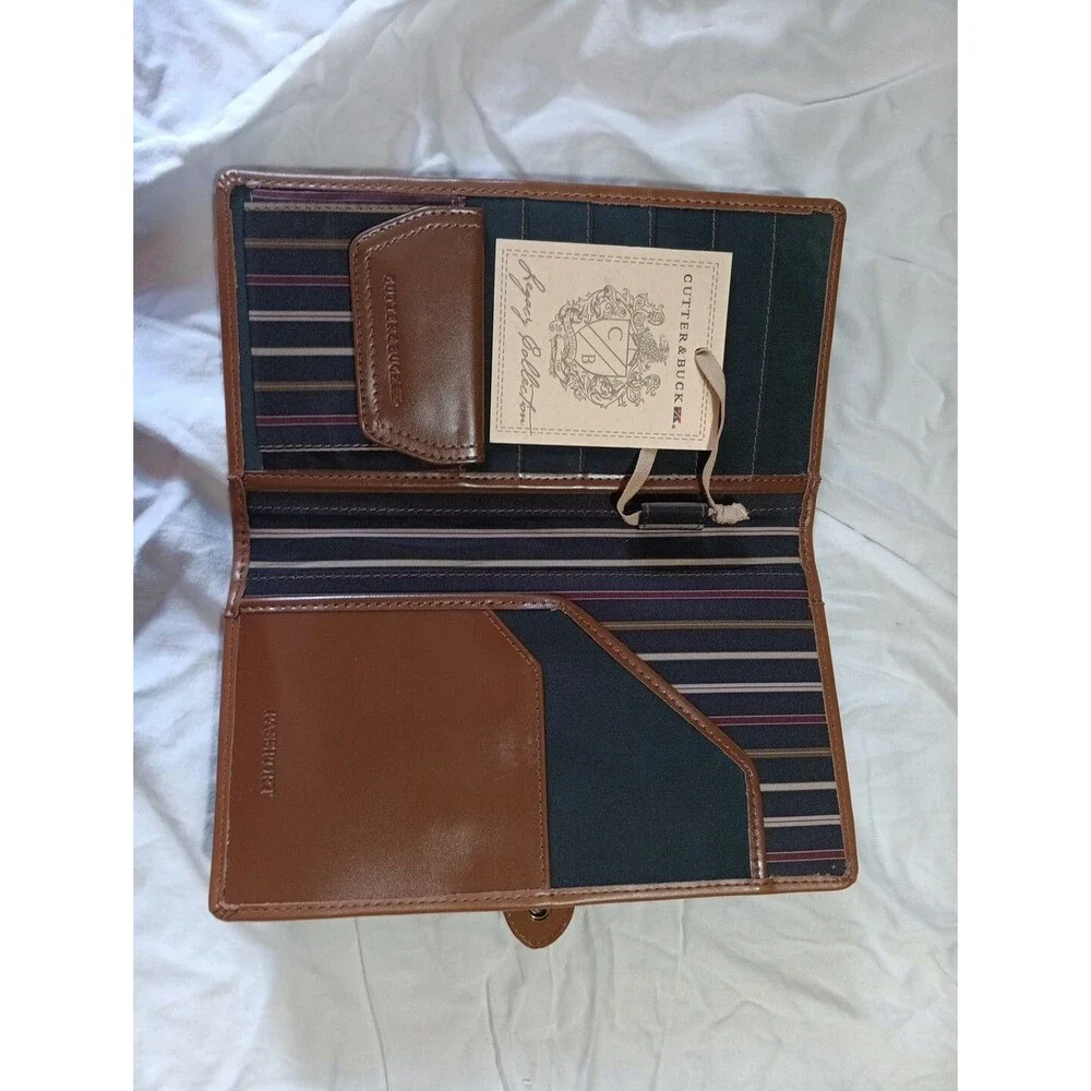 Cutter And Buck Passport Wallet Organizer Brown Leather Organizer (New No Box)